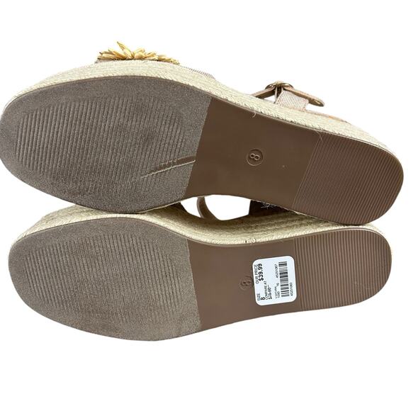 C Comfort Est. 1946 Wedges Size 8 M Straw Flower Platform Espadrille Sandals - Picture 9 of 11